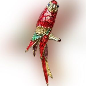 RARE Bob Mackie McCaw Parrot Brooch Pin